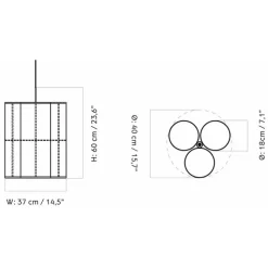 Audo Copenhagen Hashira Pendel Cluster Small Raw