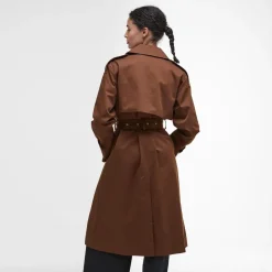 Barbour Aoife Showerproof Trench Coat Vicuna/Hessian Tartan