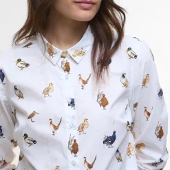 Barbour Brambles Tailored Long-Sleeved Shirt Bird Print