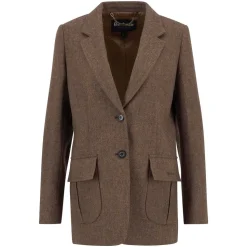 Barbour Elm Tailored Wool Blazer Military Brown