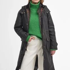 Barbour Long Cannich Waxed Jacket Olive-Classic