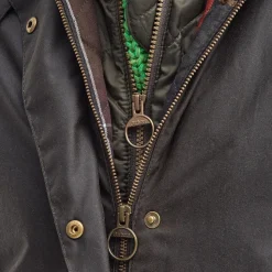 Barbour Long Cannich Waxed Jacket Olive-Classic