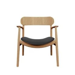 Bent Hansen Asger Loungestol Eg/Lys Olie Sort Zenso 2 Læder