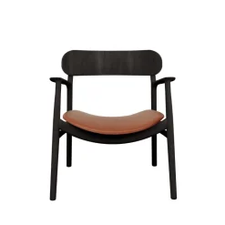 Bent Hansen Asger Loungestol Sortlakeret Eg Cognac Zenso 2 Læder