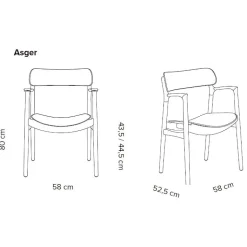 Bent Hansen Asger Spisebordsstol Eg/Lys Olie