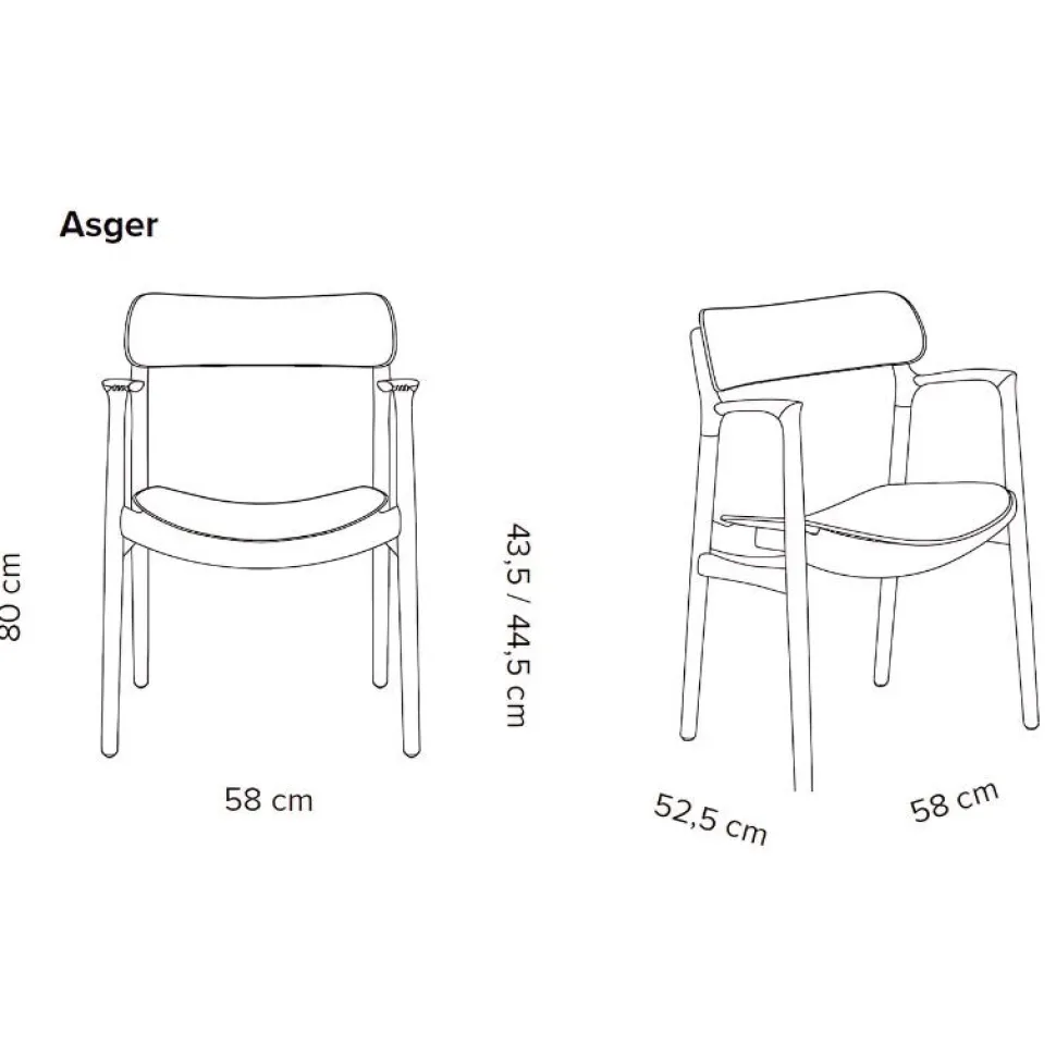 Bent Hansen Asger Spisebordsstol Eg/Olie Sort Zenso 2 Læder