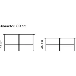 Bent Hansen Metro Sofabord Ø80 Beige Marmor