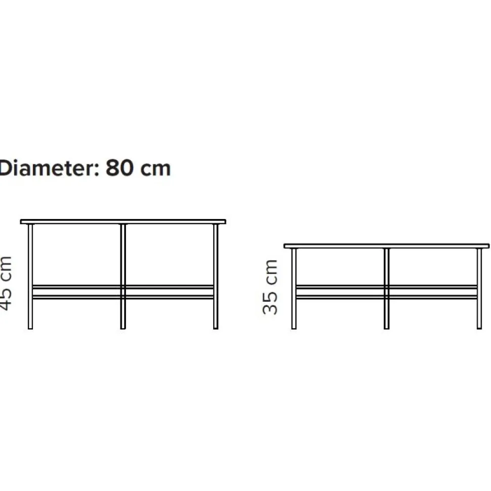 Bent Hansen Metro Sofabord Ø80 Beige Marmor