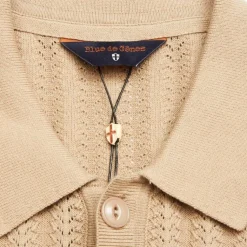 Blue De Génes Compra Open Polo Knit Khaki