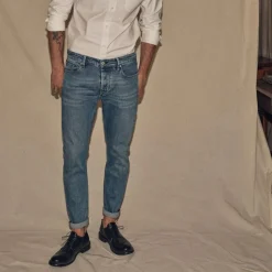 Blue De Gênes Vinci Pala Used Jeans Blue Denim