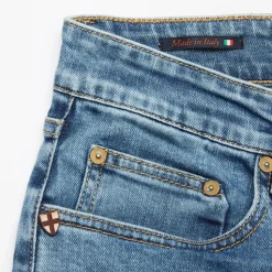 Blue De Gênes Vinci Pala Used Jeans Blue Denim