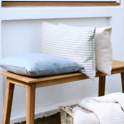 Compliments Outdoor Fine Stripe Cushion Dusty Blue 45x45 cm