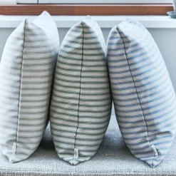 Compliments Outdoor Fine Stripe Cushion Dusty Blue 45x45 cm