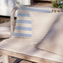 Compliments Outdoor Fine Stripe Cushion Beige 45x45 cm