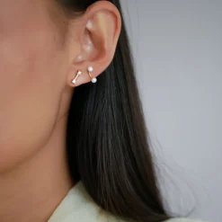 Enamel Copenhagen Earrings 2 Pearls Gold-Plated