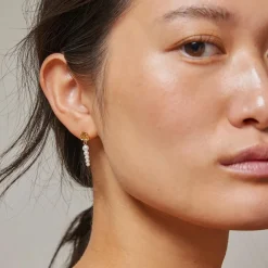 Enamel Copenhagen Earrings Malaika Pearls Gold-Plated