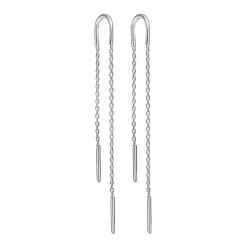 Enamel Copenhagen Hoop Chain Earrings Silver