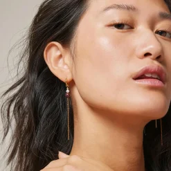 Enamel Copenhagen Hoops Jana Light Yellow/Pearl/Brown Gold-Plated