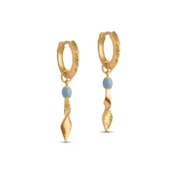 Enamel Copenhagen Hoops Moa Steel Blue Gold-Plated