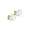 Enamel Copenhagen Studs Baroque Pearl Gold-Plated
