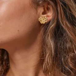 Enamel Copenhagen Studs Windy Gold-Plated