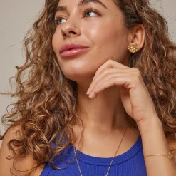 Enamel Copenhagen Studs Windy Gold-Plated