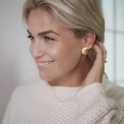 Enamel Copenhagen Wave Earrings Gold-Plated