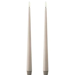 Ester & Erik LED Stagelys Linen Grey (2 stk)