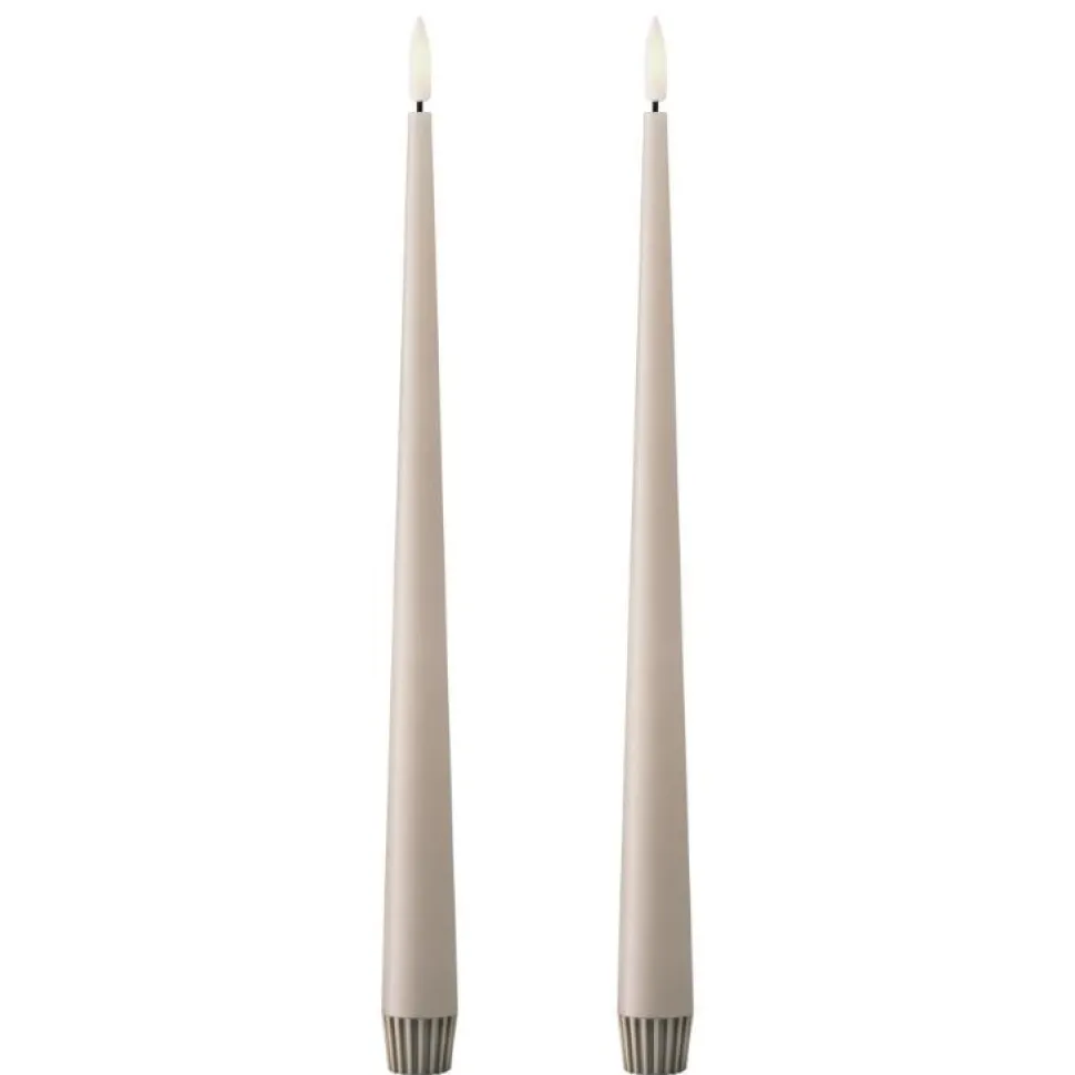 Ester & Erik LED Stagelys Linen Grey (2 stk)