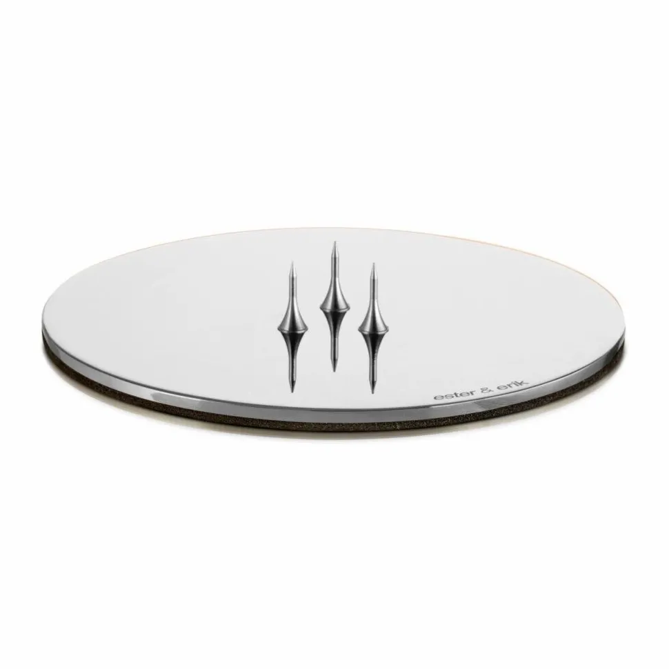 Ester & Erik Lyseplatte Blank Sølv Lille