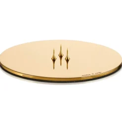 Ester & Erik Lyseplatte Blank Guld Mellem