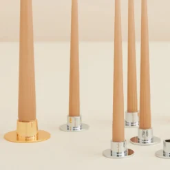 Ester & Erik Lysestage Blank Sølv Mellem