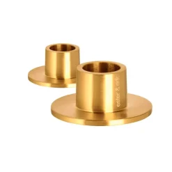 Ester & Erik Lysestage Børstet Guld Lille