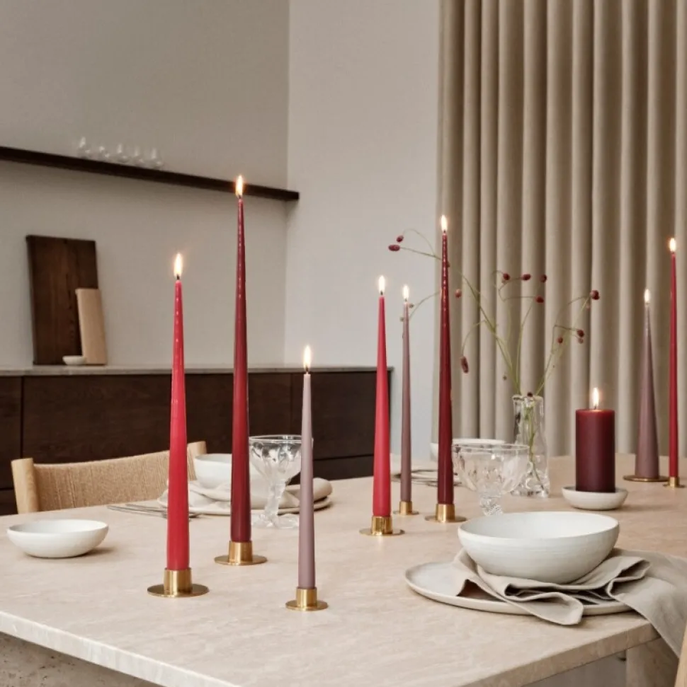 Ester & Erik Lysestage Børstet Guld Lille