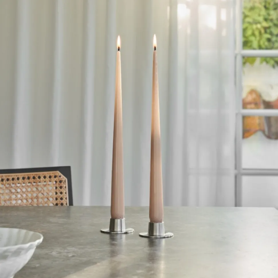 Ester & Erik Lysestage Børstet Sølv Mellem