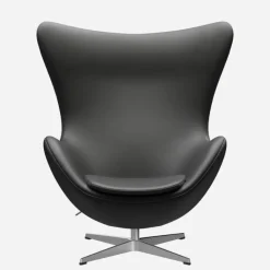 Fritz Hansen 3316 Ægget Sort Essential Læder Inkl. Fodskammel