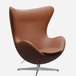 Fritz Hansen 3316 Ægget Valnød Essential Læder Inkl. Fodskammel