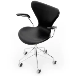Fritz Hansen Serie 7 Drejearmstol Fuldpolstret Læder