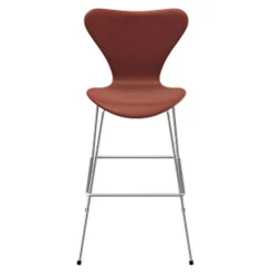 Fritz Hansen Serie 7 Høj Barstol Fuldpolstret Læder