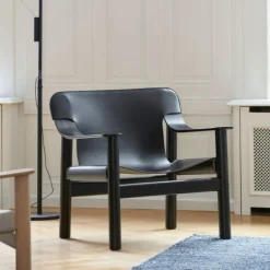 Hay Bernard Loungestol Sortlakeret Eg & Sort Læder