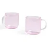 HAY Borosilicate Mug Pink With White Handle 2 stk.