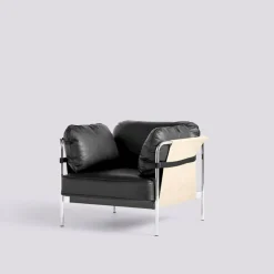 Hay Can 1 Seater Natural Canvas & Sort Sense Læder