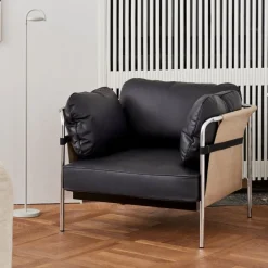 Hay Can 1 Seater Natural Canvas & Sort Sense Læder