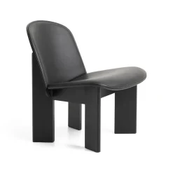 Hay Chisel Loungestol Sortlakeret Eg & Sort Sense Læder