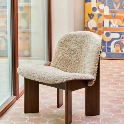Hay Chisel Loungestol Walnut & Sheepskin