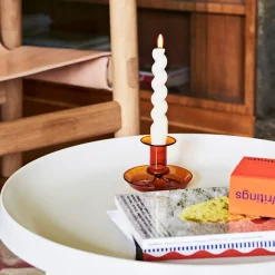 HAY Flare Candleholder Amber