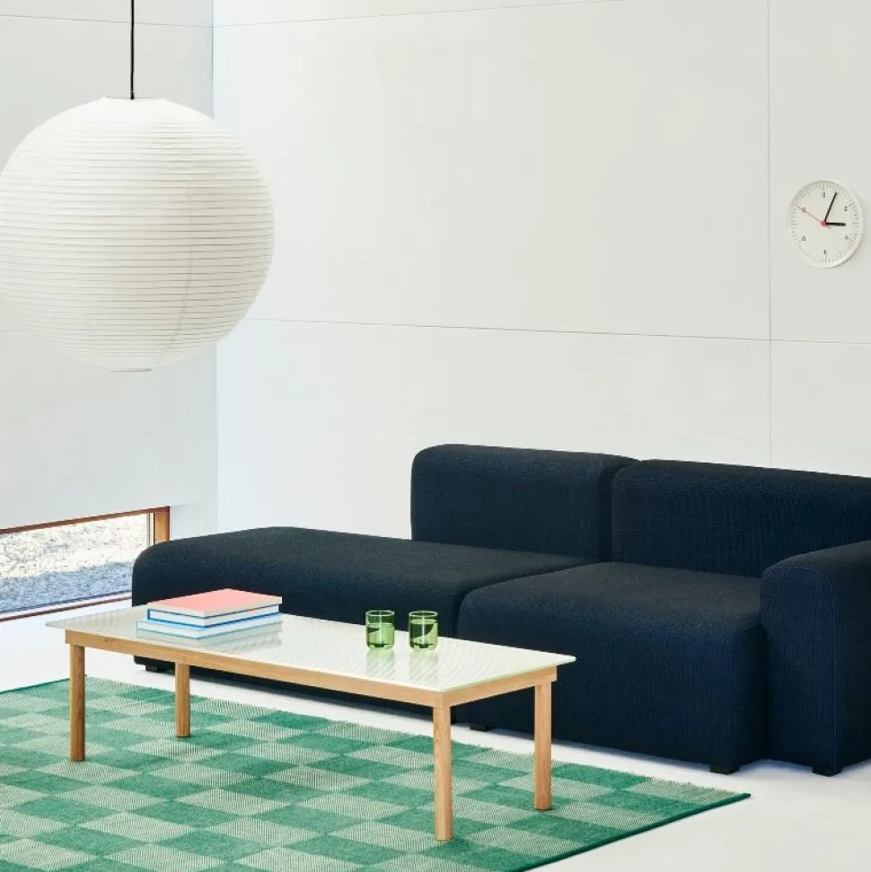 Hay Kofi Sofabord 140 x 50 Oak & Clear Reeded Glass