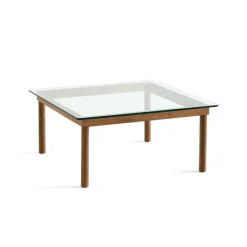 Hay Kofi Sofabord 80 x 80 Walnut & Clear Glass