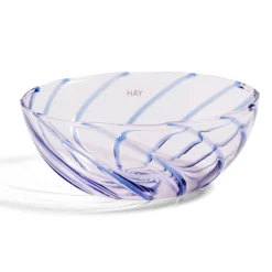 HAY Spin Bowl Set Of 2 Light Pink With Blue Stripe