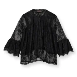 HEYANNO Neat Lace Blouse Black